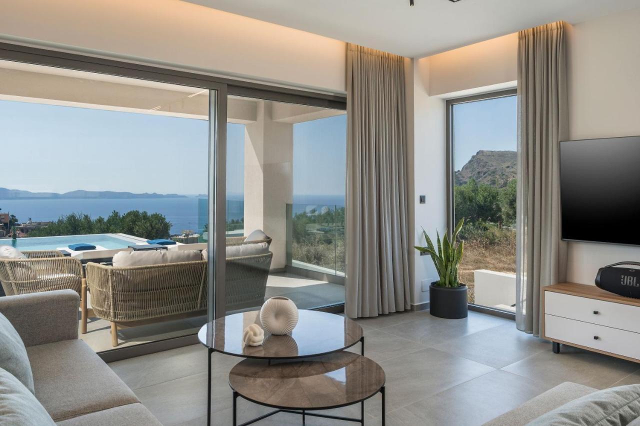 Villa Ekphrasis With Sea View And Jacuzzi Ravdhoúkha Exterior foto